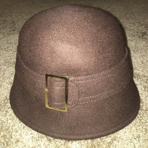 New Banana Republic Brown Wool Bucket Buckle Hat